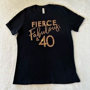 Bella + Canvas Women's Shirt Medium Black Short Sleeve 40th Birthday Pullover